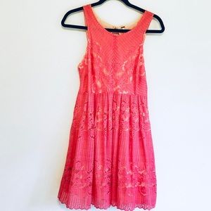Free People Rocco Pink Open Back Lace Dress